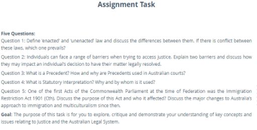 legal system assignment sample