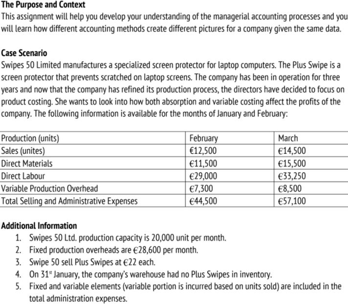 managerial accounting assignment question