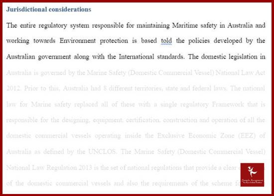 maritime law assignment sample online