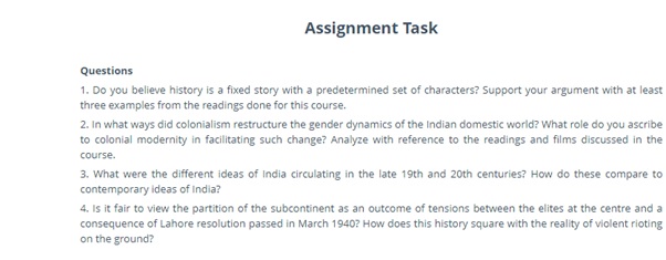 partition literature assignment sample question