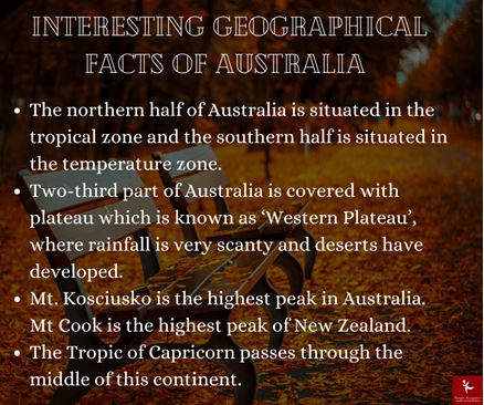 Geographical fact of australia