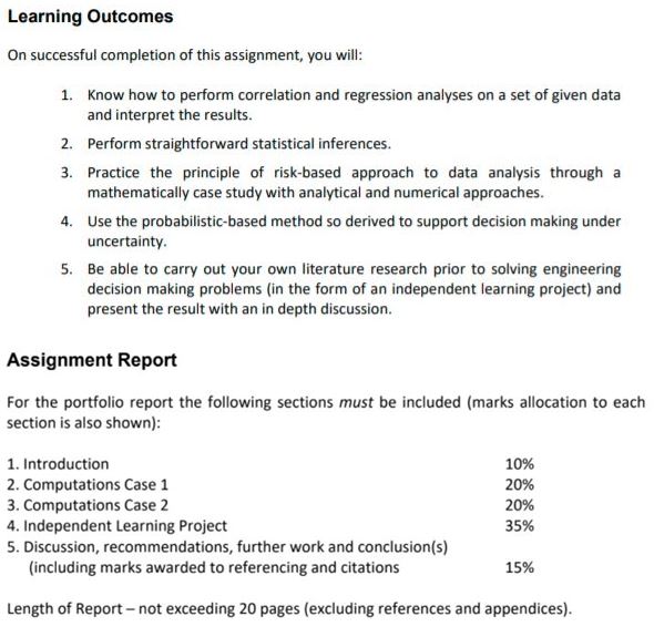 KB7044 engineering management data analysis learning outcomes