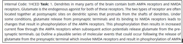 Neuroscience Homework Task