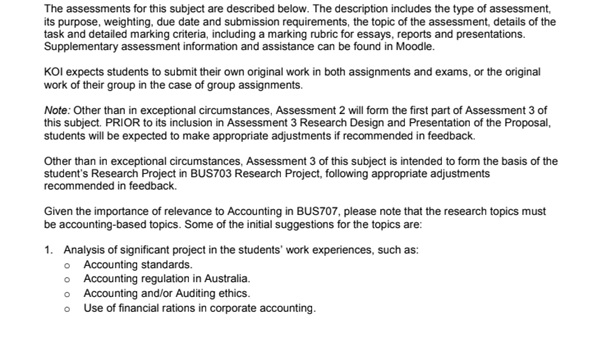 applied business research assignment example