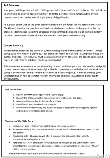 dhi 401 digital health and informatics assessment answer question sample