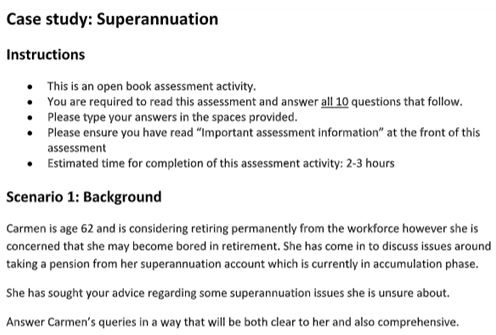 diploma of financial planning case study