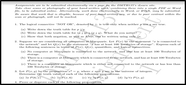 discrete mathematics assignment sample