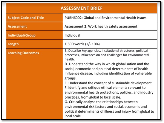 environmental health and safety law assignment helps