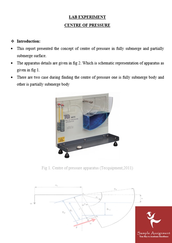 fluid mechanics assignment sample lab experiment