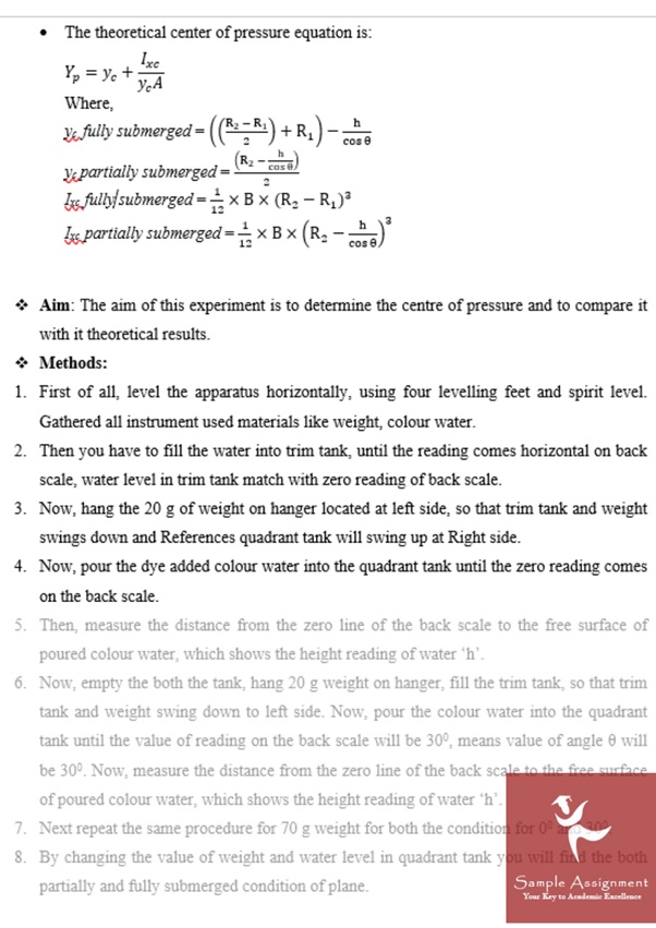 fluid mechanics assignment sample