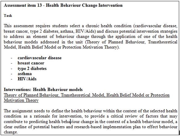 health psychology assessment question