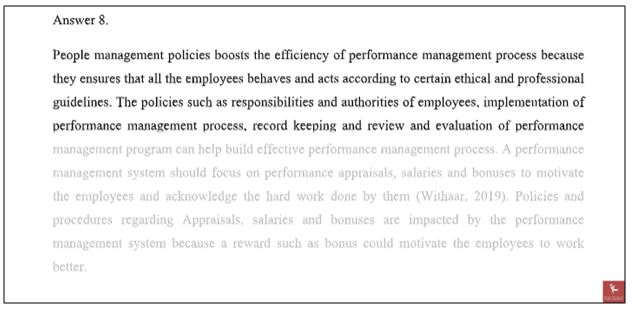 human resources assignment help performance management answer