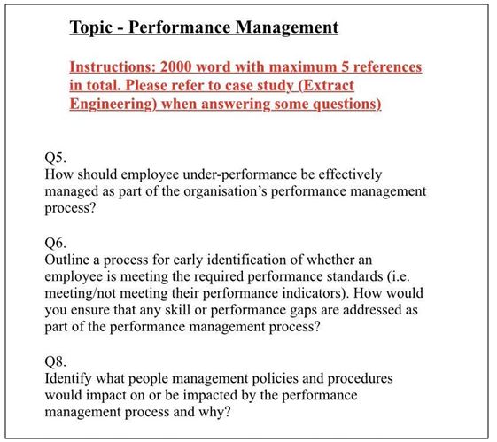 human resources assignment help performance management