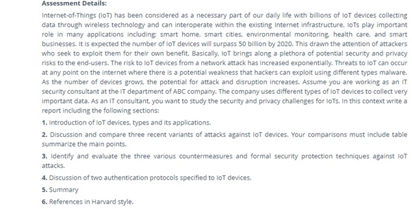 iot assignment sample