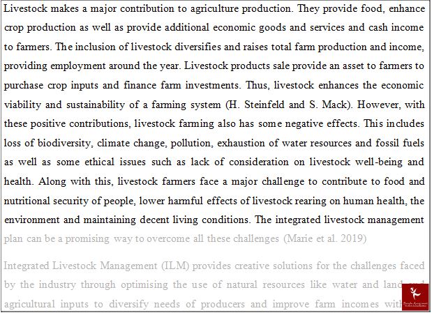 livestock nutrition and health assignment sample solution