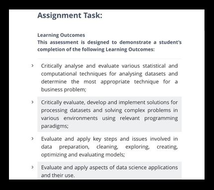 machine learning assignment task