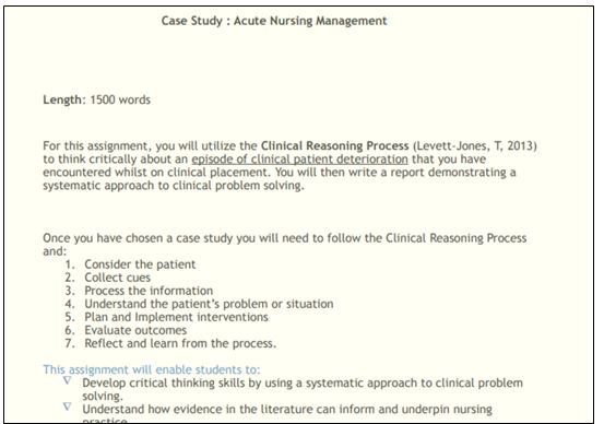 nursing cadet assignment help case