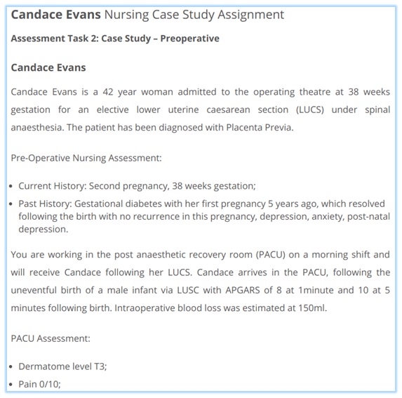 nursing case study assignment