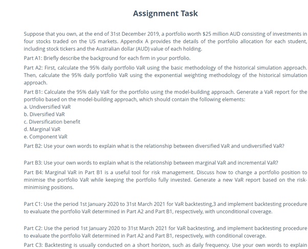 online market risk models homework sample services