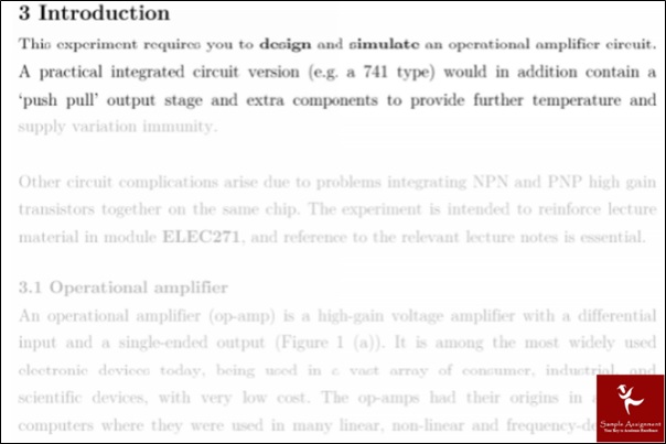 operational amplifiers assignment help sample solutions