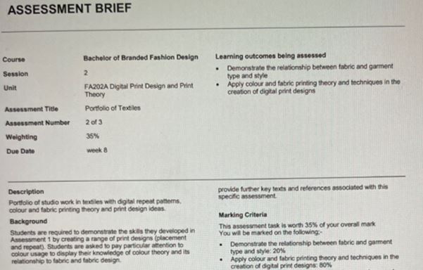 textile engineering assignment help assessment brief