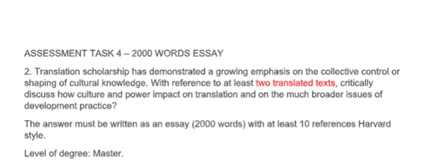 translation and interpreting studies assignment sample