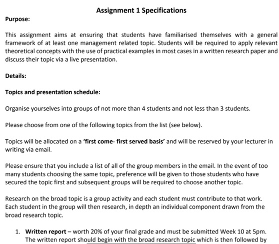 yale university assignment sample question