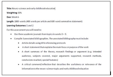 ECTPP203A brain development and cognitive learning