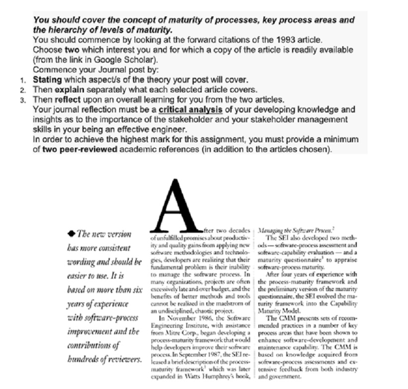capability maturity model assignment sample question