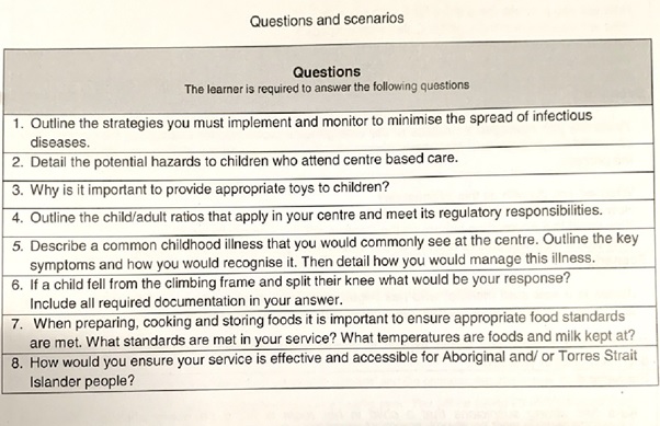 chc50213diploma of school age education and care assessment answer question