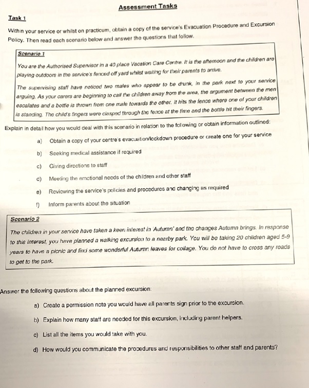 chc50213diploma of school age education and care assessment answers questions