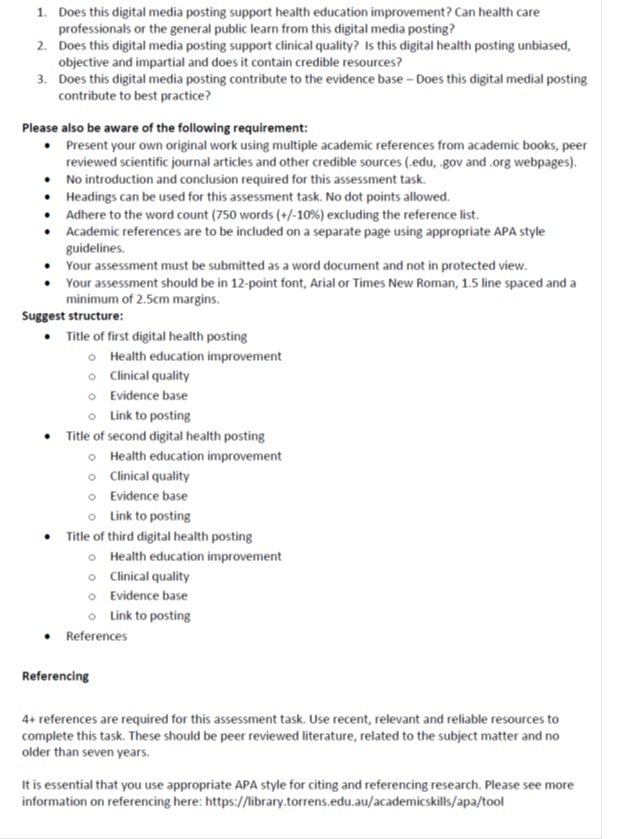 hdw204 healthcare in the digital world assessment answer sample assignments