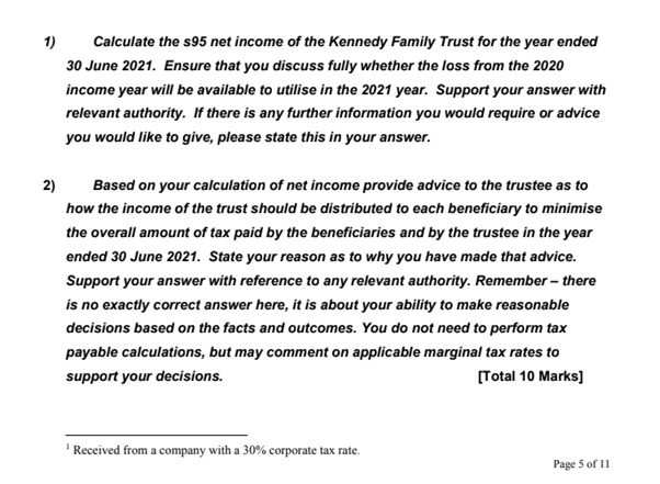 law31131 revenue law and practice assessment answer samples questions