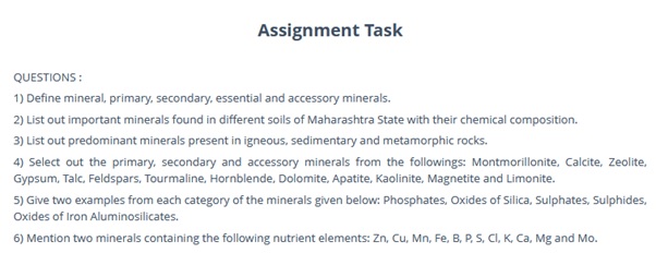 minerology assignmnet help sample question