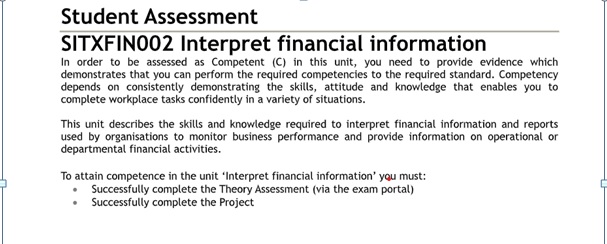 sitxfin002 interpret financial information assessment answers sample assignment