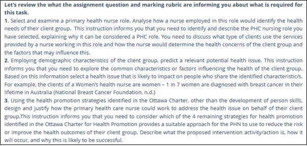 NURS5097 primary health care assessment answers sample assignment