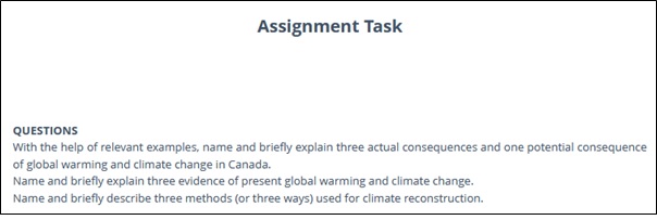 global warming and climate change assignment help sample assignment