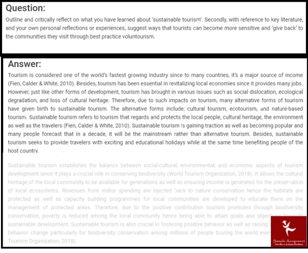 tlh104 tourism and heritage management assessment answer sampl question solution