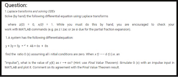 Math314 differential equations and mechanics assessment answer assignment questions