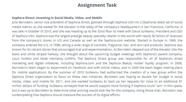 digital marketing sample assignment