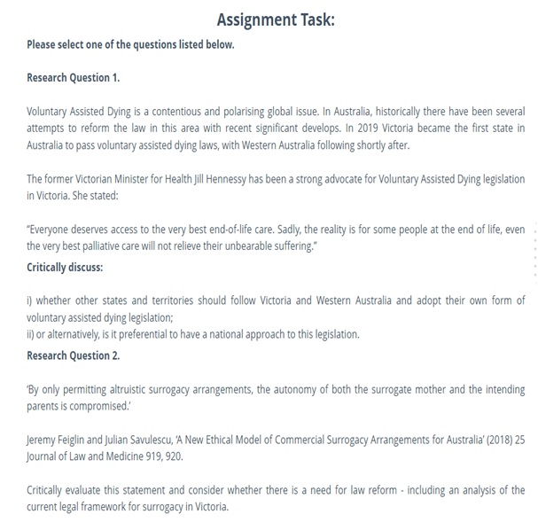 77734 law and medicine assessment answers sample assignment