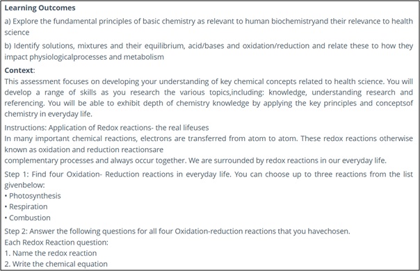 BFD105 biological foundations assessment answer sample assignment