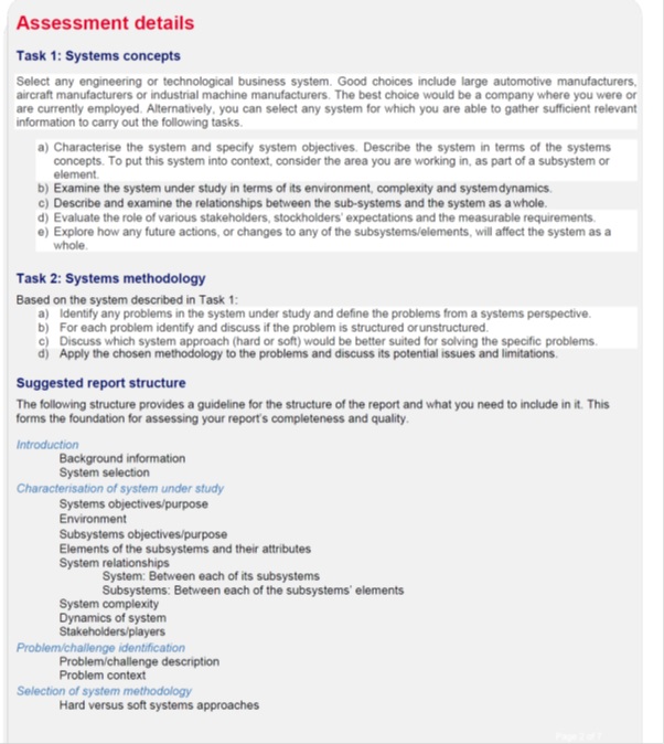 ENS5170 engineering systems assessment answers sample assignment