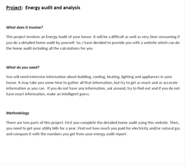 energy audit and analysis assignment help sample assignment 1