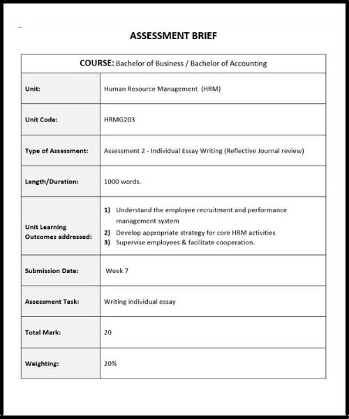 hrm622 assessment answers sample assignment1