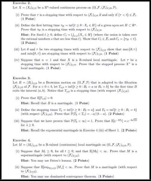 stochastic calculus assignment help sample assignment 2