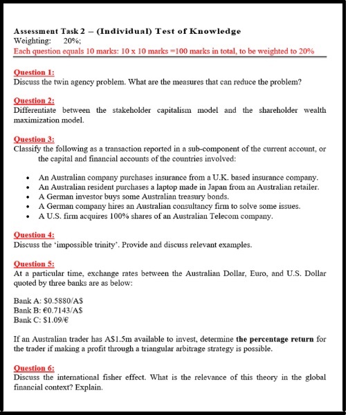 BUAD195 assessment answers sample assignment 1