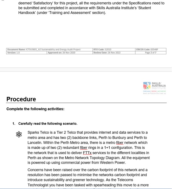 ICTSUS601 assessment answers sample assignment1