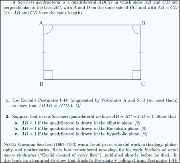 Get Online Tutoring For Saccheri Quadrilaterals Homework Help 2