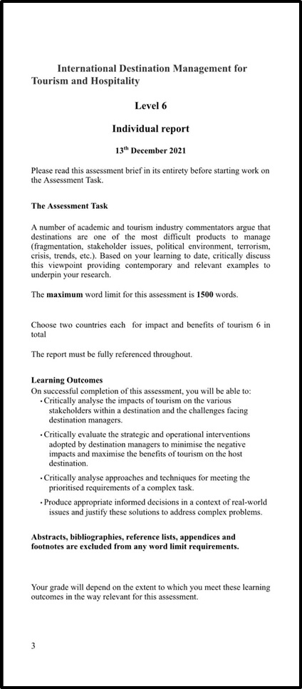 International Destination Management For Tourism And Hospitality Dissertation Help1